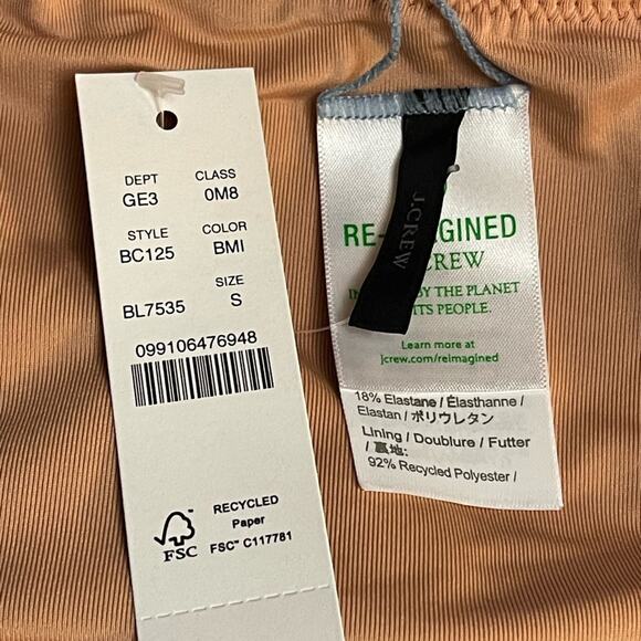 J.‎ Crew Curved Waist Cheeky Bikini Bottom in Blue Mist Size S NWT - Picture 6 of 8